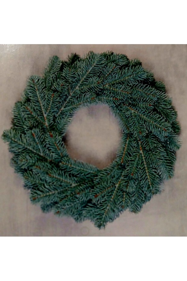 Вінок різдвяний блакитний з литої хвої d-40см